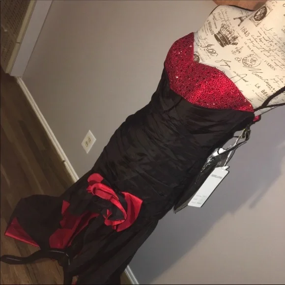 Black red Gorgeous bolero prom pageant dress - Picture 6 of 7